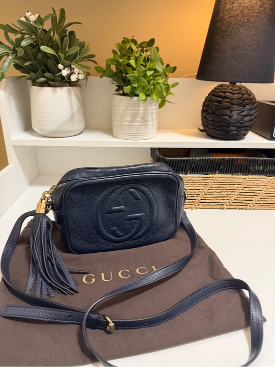Gucci Handbags - Authentic GUCCI Blue leather Soho Disco Crossbody Bag & dust bag